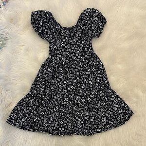 Zara Black and White Floral Kids Dress